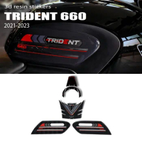 For Trident 660 Trident660 2023 Trident 660 Accessories 3D Gel Epoxy Sticker Kit 3D Motorcycle Tank Pad Protection Sticker Kit