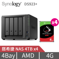 【Synology 群暉科技】搭希捷 4TB x4 ★ DS923+ 4Bay NAS 網路儲存伺服器