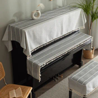 Japanese Style Piano Cover Cloth Home Textile Electric Piano Keyboard Universal Cover Half Cover Dustproof Stool Cover ZC831