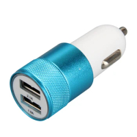 Colorfully Dual USB Car Charger Mobile Phone 2.1A Smart Travel Adapter for IPhone 8 for Samsung Xiaomi Car USB Charger 300pcs