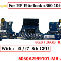 6050A2999101 HP EliteBook x360 1040 G5 Laptop Motherboard with i5 i7 8th CPU 8GB 16GB RAM L41007-601 L41009-601 L41011-601 L410