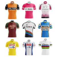 Team Retro Cycling Jersey Men Triathlon Breathable Pdm Bicycle Mtb Clothing Molteni Bike Jersey Maillot Ciclismo