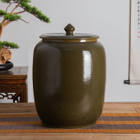 景德鎮陶瓷米缸帶蓋儲米箱30斤裝大號面桶家用防潮密封儲米桶米罐