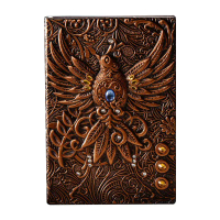 สมุดบันทึก Phoenix Journal A5 สไตล์ยุโรป ลายนูน สมุดบันทึก 3D สมุดบันทึกปกแข็ง PU