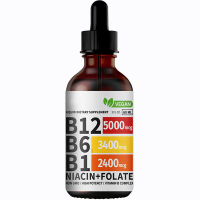 Tetes Cecair Vitamin B12 dan B6, Vitamin B12 sublingual, kompleks vitamin B12, 5000 µg, metil kobala