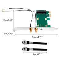 2022 New Wireless Wifi Network Card Mini PCI-E To PCI-E 1X Desktop Adapter + 2 Antennas