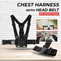 Alat Fotografi SnowHu Chest Harness Belt Strap with Head Belt for GoPro Xiaomi - GP59 - Black Terlar
