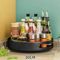 可旋轉廚房調料置物架多層臺面調料收納架廚房調料盒轉盤可移動 儲物架 展示架 檯面架