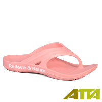 ATTA 足弓均壓寬帶夾腳拖鞋-粉色