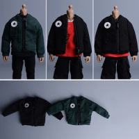 1/12 Scale Male Sodlier Trendy Slim Short Coat Flight Overalls Jacket Clothes Model for 6inch Action Figure Body Toys