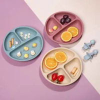 Splash Resistant Divider Tray |   Baby Feeding Plate |   Silicone Baby Plate |   Children's Cutlery