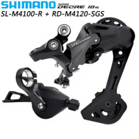 SHIMANO DEORE 10 Speed Groupset SL-M4100-R Shifter Lever RD-M4120-SGS Rear Derailleur for MTB Bike Original Cycling Parts