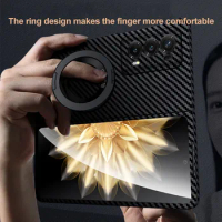 Ring Magnetic Shockproof Cover For Honor Magic V2 5G Carbon Fiber Aramid Case For Honor Magic V2 Aramid Case