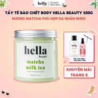 Hella Beauty matcha body scrub 500g helps deep clean and supports anti-oxidation.
