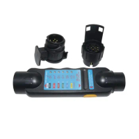 Trailer Wiring Tester Kit 12V 7-Prong Tester with 7-Prong Power Plug Socket Resistance Tester Connector Converter