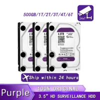 WD Purple 4TB 3TB 2T Surveillance HDD 64M Cache SATAIII 6.0Gb/s 3.5" Western Digital Internal Hard Drive 1T 500G 6TB HD Harddisk