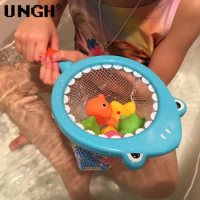 UNGH Baby Bath Toys for Kids Bathtub Shark Cat Toy Set,Kids Floating Bath Toys with Fishing Net, Bathroom Toddler Water Toys