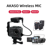 wireless microphone mic cycling motorcycle mic for AKASO Brave 7 /Brave 8/Brave 6 Plus Action Camera accessories hifi sound mic