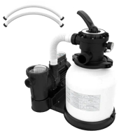 sand filter pump plumbing compatible with intex pool with hose, base and timer function