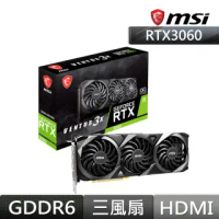 微星RTX 3060 VENTUS 3X 12G OC 顯示卡(LHR / 限制算力版本)+MAG B560M MORTAR WIFI 主機板
