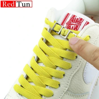 Flat laces without ties Elastic shoe laces Sneakers laces with metal lock Lazy laces for kids and adults One size fits all shoes