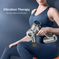 Portable Muscle Vibration Booster Therapy Gun Massager Brushless Motor Percussion Deep Tissue Muscle Massage Gun With Screen