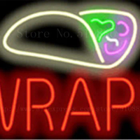 Wraps NEON SIGN REAL GLASS BEER BAR PUB LIGHT SIGNS store display Restaurant shop food diet pizza subs Advertising Lights 17*14"