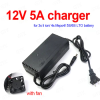 12V 5A battery 12.6v 5A li ion 3S battery charger 4S 14.6V 5A lifepo4 5S 14V LTO Lithium titanate 6S