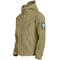 เสื้อแจ็คเก็ตหนังฉลาม TAD Soft Shell สำหรับผู้ชาย สไตล์ยุทธวิธีกลางแจ้ง