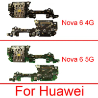 SIM/ Card Reader Holder Conecction Board With phone Flex Cable For Huawei Nova 6 4G / Nova 6 5G Replacement Parts