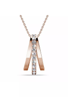 Krystal Couture KRYSTAL COUTURE Sparkly Triple Round Necklace in Rose Gold Adorned With SWAROVSKI® Crystals