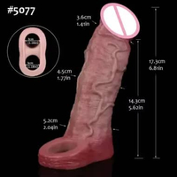 FAAK Hollow Dildos Silicone Male Enlarge Pe nis Sleeve Realistic Extender Pe nis Pump with Co ck Rin