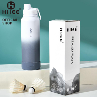 Hilee ขวดน้ำสแตนเลสเกรดการแพทย์ สีไล่เฉดสุดเท่  เก็บร้อน 12 ชม.เย็น 24 ชม.กันรั่ว 360° พร้อมสายหิ้ว 