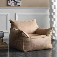 Bean Bag Chair Bean Bag Cover Luxury Single Lazy Sofa Cover PU Faux Suede Leather Bean Bag Pouf Chair for Bedroom Living Room Ga