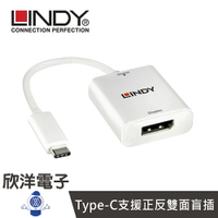 ※ 欣洋電子 ※ LINDY林帝 主動式 USB3.1 TYPE-C TO DISPLAYPORT 轉接器 (43245) 帶PD功能(43289)
