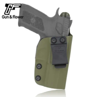 Gun&amp;Flower Fast Draw IWB Kydex Gun Case Holder Pouches CZ 75 P07 Pistol Holster for 1.5" Belt Army Green