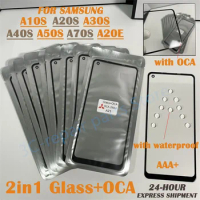 1pcs GLASS+OCA LCD Front Outer Lens For Samsung Galaxy A10S A20S A30S A40S A50S A70S A20E Touch Screen Replacement