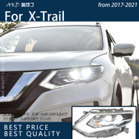 Car Lights For X-Trail Xtrail 2017-2021 LED Auto Headlight Assembly Upgrade High Configuration DRL Dynamic Lamp Accessories