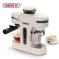 HiBREW 20 Bar Semi Automatic Espresso Coffee Maker With Grinder Bean For Cappuccino and Latte Milk F