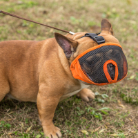 Death Bell Cool หน้ากากพิเศษสำหรับสุนัขจมูกสั้นป้องกันการกัดและเห่า   ผ้าปิดตาบูลด็อก S-XL สี่ขนาด