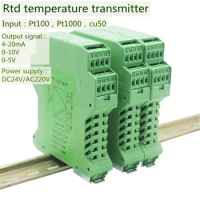 Rtd PT100 Pt1000 Temperature Transmitter DC24V 4-20mA output Signal Isolator Converter