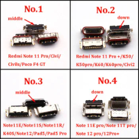 10PCS USB Charger Connector For Xiaomi Mi Civi 2 1S/F4 GT Redmi Note 12 11 Pro/K50/K60/K60Pro/Note 11S 11E 11R 11T Charging Port