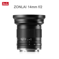 Zonlai 14mm F2 Ultra Wide Angle Manual Focus Prime Lens for Fujifilm X-mount Sony E-mount Canon EOS-M Camera A7 A6400 X-T30 X-T4
