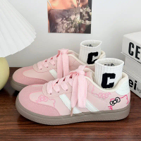 Cute KT Cat Embroidered Women's New Korean Style Niche Versatile Sneakers Casual Shoes for Women