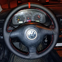 Bọc vô lăng da tùy chỉnh cho ô tô, phù hợp với Volkswagen VW Golf 4, Passat B5 (1996–2003), Seat Leo