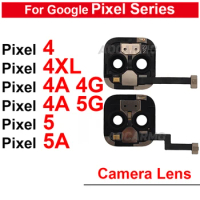 For Google Pixel 4G 5G 5 5A Rear Back Camera Lens With Frame And Sticker + Flex Cable Pixel 4 XL 4XL 4A Replacement Part