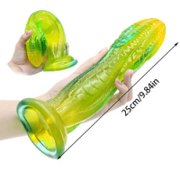 Clear Green Animal Dildo Giant Soft Snake Penis Strong Suction Cup Vagina Anus Stuffed Adult Sex Toy Monster Dildo Natural Dildo