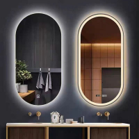 智能橢圓形浴室鏡led帶燈觸摸屏掛墻衛生間壁掛洗手間除霧智能鏡