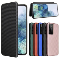 Carbon Fiber Flip Cover Leather Wallet Case For Samsung Galaxy S23 S22 S21 Ultra Plus S20 S10 Plus Lite Ultra Note20 10 Pro