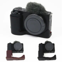 Genuine Real Leather Half Protector Case Grip for Sony ZV-E10 Camera